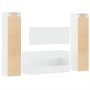 Set Mobili da Bagno 4 pz Bianco in Legno Multistrato