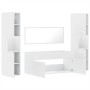 Set Mobili da Bagno 4 pz Bianco in Legno Multistrato