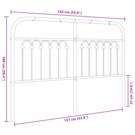 Testiera in Metallo Bianco 135 cm