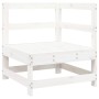 Set Salotto da Giardino 5 pz Bianco in Legno Massello di Pino