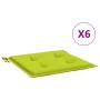 Cuscini per Sedia 6 pz Verde Intenso 40x40x3 cm Tessuto Oxford