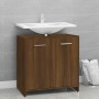 Armadietto Bagno Rovere Marrone 60x33x60cm Legno Ingegnerizzato