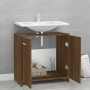 Armadietto Bagno Rovere Marrone 60x33x60cm Legno Ingegnerizzato