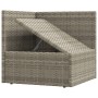 Set Divani da Giardino 4 pz con Cuscini in Polyrattan Grigio