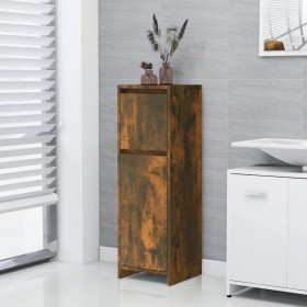 Armadietto Bagno Rovere Fumo 30x30x95 cm in Legno Multistrato