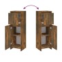 Armadietto Bagno Rovere Fumo 30x30x95 cm in Legno Multistrato