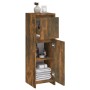 Armadietto Bagno Rovere Fumo 30x30x95 cm in Legno Multistrato