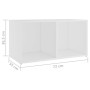 Mobili Porta TV 2 pz Bianco 72x35x36,5 cm in Legno Multistrato