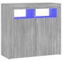 Credenza con Luci LED Grigio Sonoma 80x35x75 cm