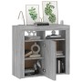 Credenza con Luci LED Grigio Sonoma 80x35x75 cm