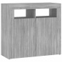 Credenza con Luci LED Grigio Sonoma 80x35x75 cm