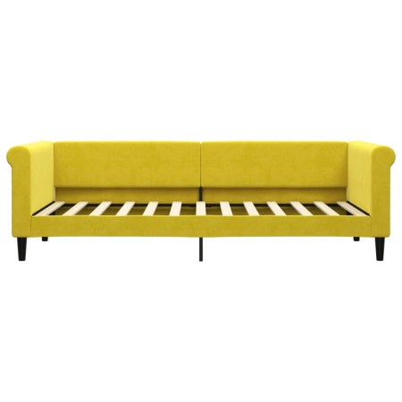 Divano Letto con Materasso Giallo 80x200 cm in Velluto