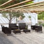 Set Divani da Giardino 8 pz con Cuscini in Polyrattan Nero