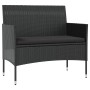 Set Divani da Giardino 8 pz con Cuscini in Polyrattan Nero