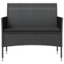 Set Divani da Giardino 8 pz con Cuscini in Polyrattan Nero