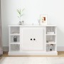 Credenza Bianco Lucido 100x35,5x60 cm in Legno Multistrato