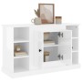 Credenza Bianco Lucido 100x35,5x60 cm in Legno Multistrato