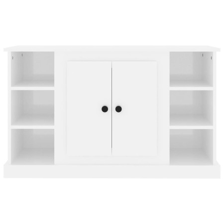 Credenza Bianco Lucido 100x35,5x60 cm in Legno Multistrato