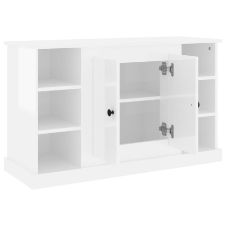 Credenza Bianco Lucido 100x35,5x60 cm in Legno Multistrato