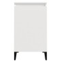 Comodini 2 pz Bianco Lucido 40x35x70 cm in Legno Multistrato