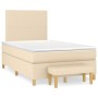 Giroletto a Molle con Materasso Crema 120x200 cm in Tessuto