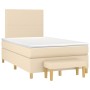 Giroletto a Molle con Materasso Crema 120x200 cm in Tessuto