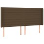 Letto a Molle Materasso e LED MarroneScuro 180x200cm in Tessuto