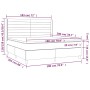 Letto a Molle Materasso e LED MarroneScuro 180x200cm in Tessuto