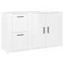 Credenza Bianco Lucido 100x33x59,5 cm in Legno Multistrato