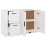 Credenza Bianco Lucido 100x33x59,5 cm in Legno Multistrato