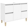 Set Mobili da Bagno 3 pz Bianco in Legno Multistrato