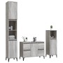 Set Mobili da Bagno 3 pz Grigio Sonoma in Legno Multistrato