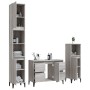 Set Mobili da Bagno 3 pz Grigio Sonoma in Legno Multistrato