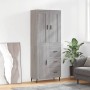 Credenza Grigio Sonoma 69,5x34x180 cm in Legno Multistrato