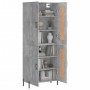 Credenza Grigio Cemento 69,5x34x180 cm in Legno Multistrato