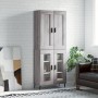 Credenza Grigio Sonoma 69,5x34x180 cm in Legno Multistrato