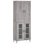 Credenza Grigio Sonoma 69,5x34x180 cm in Legno Multistrato