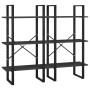 Scaffale Portaoggetti Nero 60x30x210 cm in Legno Multistrato