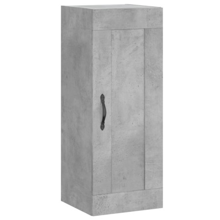 Mobile a Parete Grigio Cemento 34,5x34x90 cm Legno Multistrato