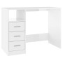 Scrivania Cassetti Bianco Lucido 102x50x76 cm Legno Multistrato