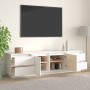 Mobile Porta TV Bianco 176x37x47,5 cm in Legno Massello di Pino