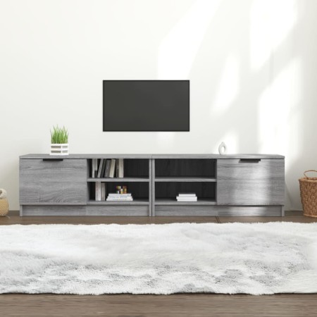 Mobili TV 2 pz Grigio Sonoma 80x35x36,5 cm in Legno Multistrato