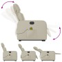 Poltrona Alzapersona Elettrica Reclinabile Crema in Similpelle