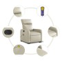 Poltrona Alzapersona Elettrica Reclinabile Crema in Similpelle
