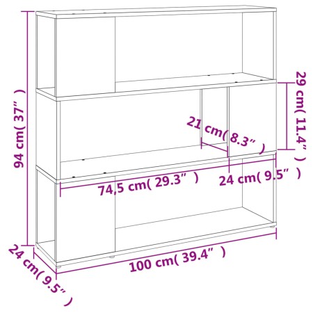 Libreria/Divisorio Grigio Sonoma 100x24x94 cm