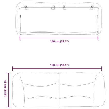 Cuscino Testiera Marrone 140 cm in Similpelle