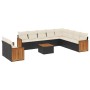 Set Divani da Giardino 11 pz con Cuscini in Polyrattan Nero