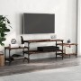 Mobile Porta TV Rovere Fumo 197x35x52 cm in Legno Multistrato