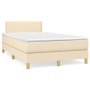 Giroletto a Molle con Materasso Crema 120x190 cm in Tessuto