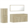 Set Mobili da Bagno 3 pz Rovere Sonoma in Legno Multistrato